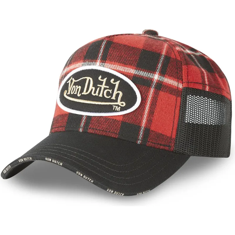 kasketter-buet-rod-justerbar-rem-af-von-dutch