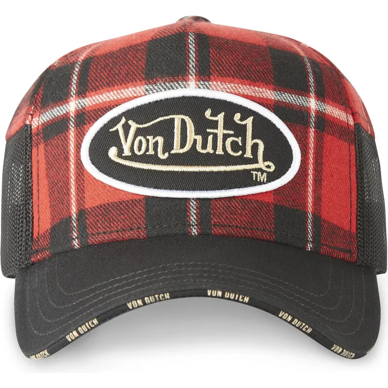 kasketter-buet-rod-justerbar-rem-af-von-dutch