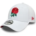 hvid-justerbar-9forty-core-kasket-med-buet-skygge-fra-england-rugby-rfu-af-new-era