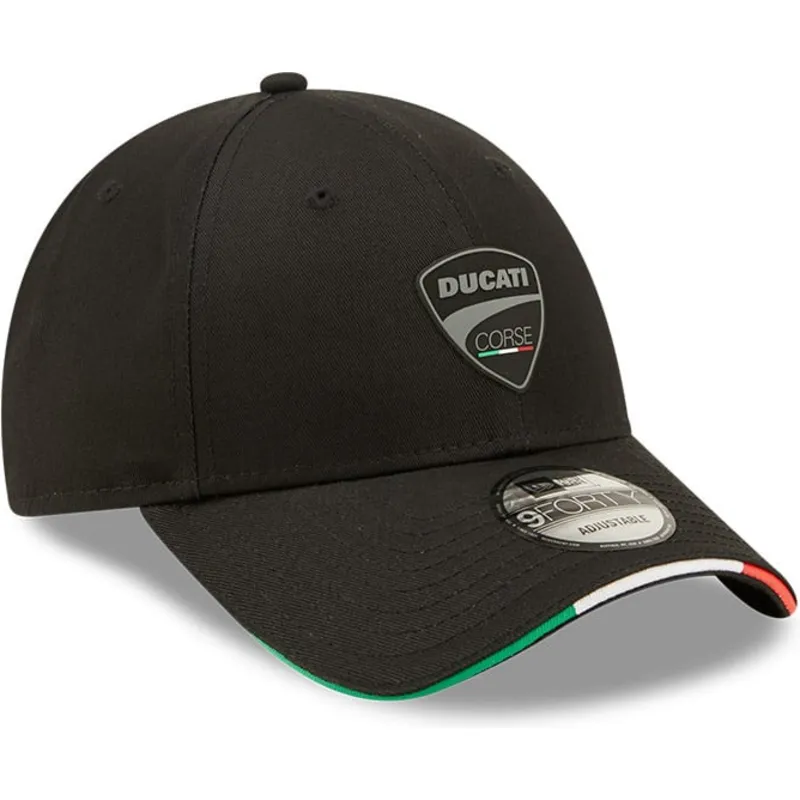 kasketter-buet-sort-justerbar-rem-9forty-repreve-flag-sandwich-fra-ducati-motor-motogp-af-new-era