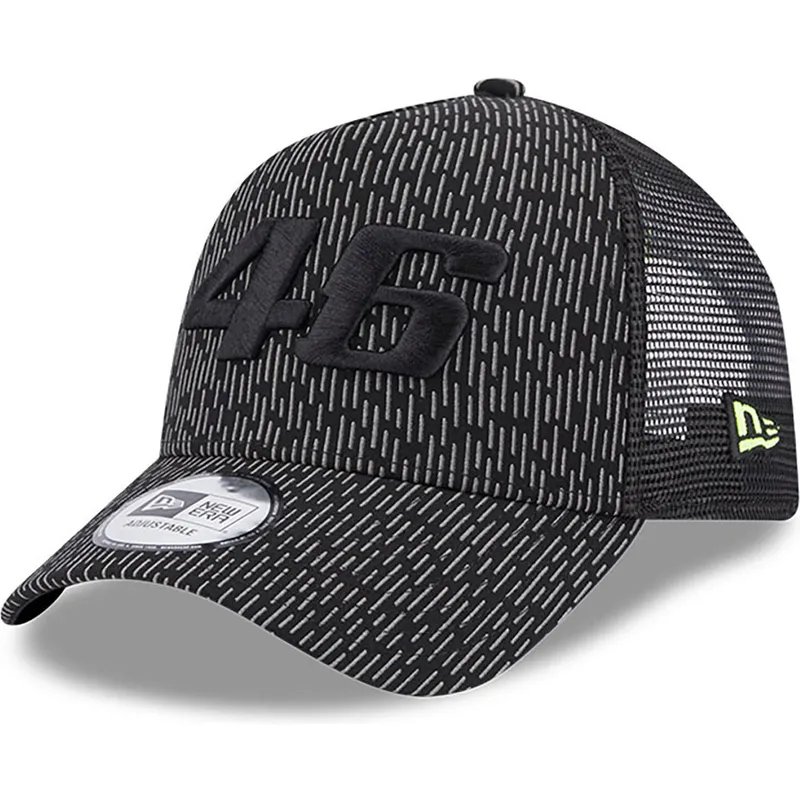 kasketter-buet-sort-snapback-a-frame-reflective-all-over-print-fra-valentino-rossi-vr46-motogp-af-new-era