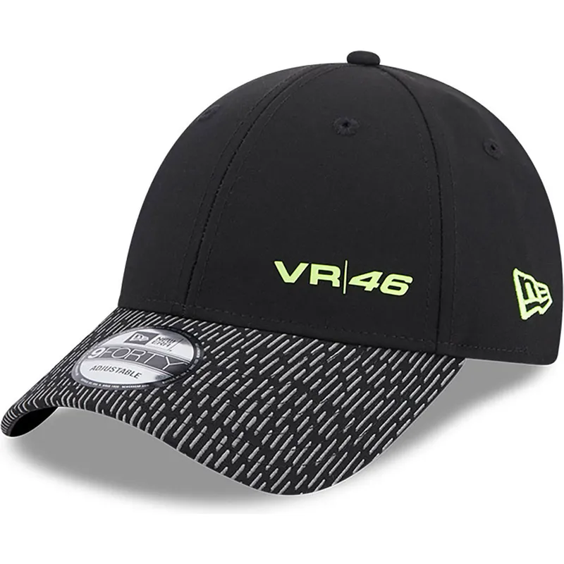 sort-justerbar-kurvet-kasket-9forty-reflective-visor-fra-valentino-rossi-vr46-motogp-fra-new-era