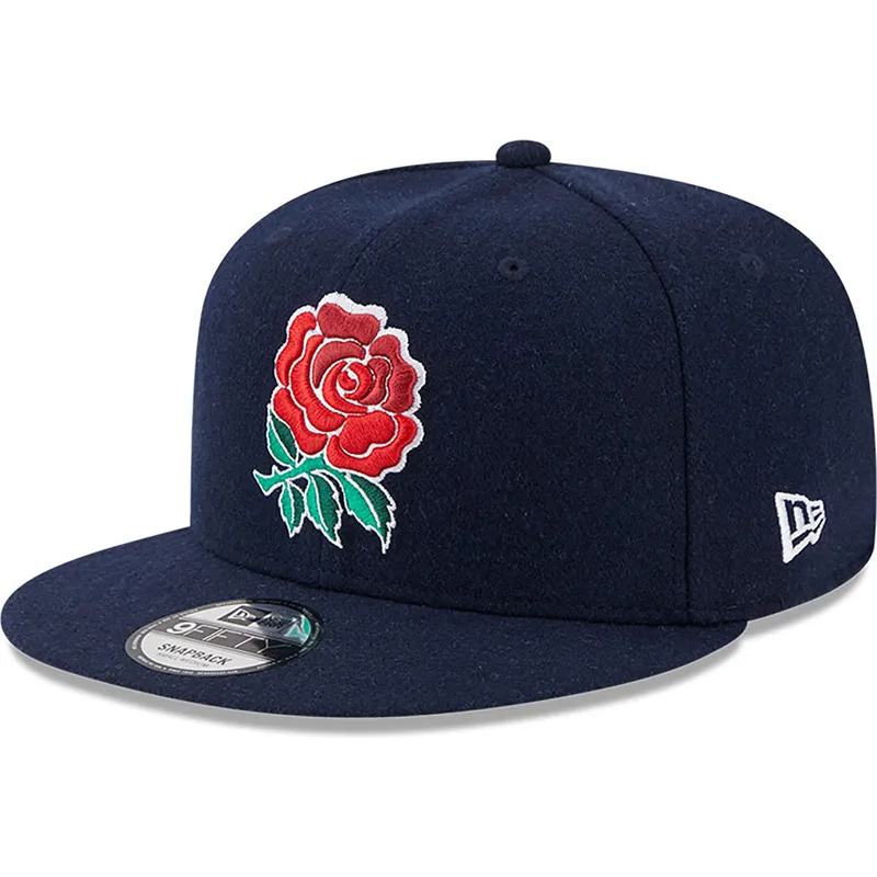 kasketter-flad-bla-snapback-9fifty-wool-fra-england-rugby-rfu-af-new-era