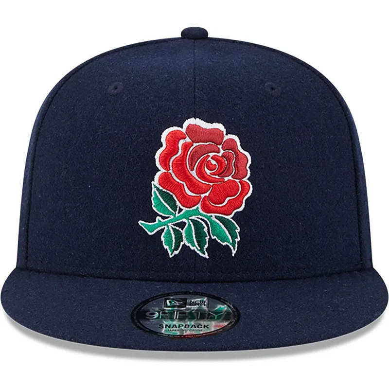 kasketter-flad-bla-snapback-9fifty-wool-fra-england-rugby-rfu-af-new-era