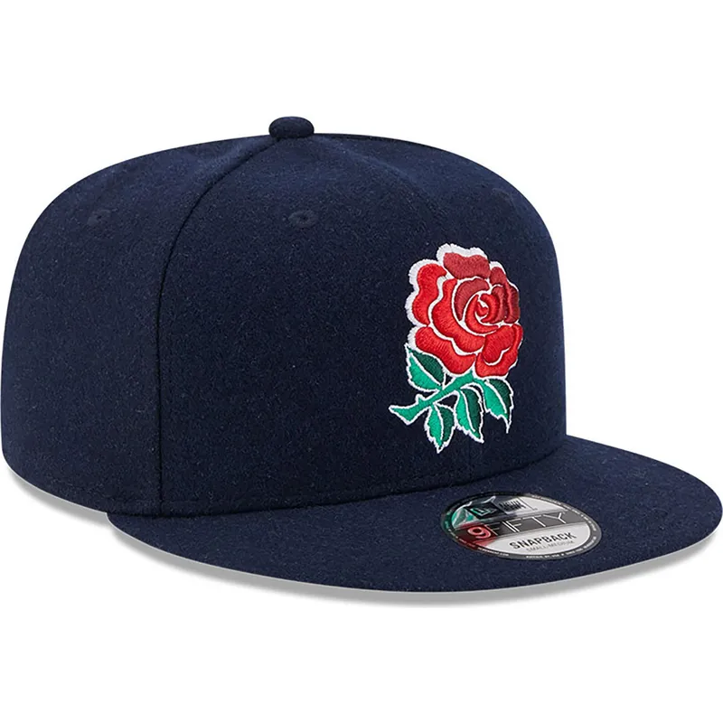 kasketter-flad-bla-snapback-9fifty-wool-fra-england-rugby-rfu-af-new-era
