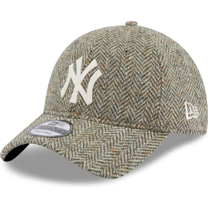 kasketter-buet-gra-justerbar-rem-9twenty-tweed-pack-fra-new-york-yankees-mlb-af-new-era