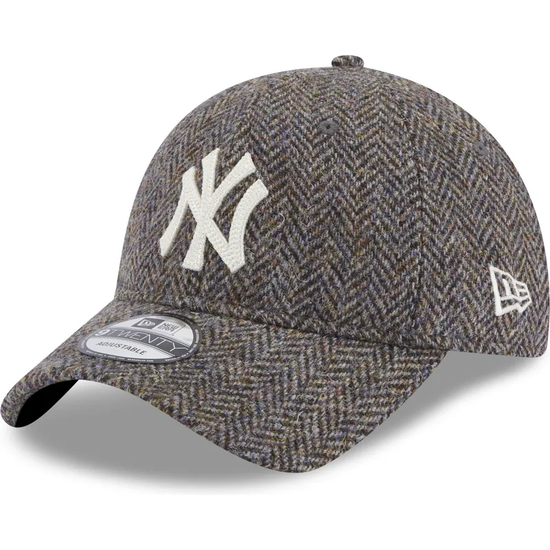 kasketter-buet-gra-justerbar-rem-9twenty-tweed-pack-fra-new-york-yankees-mlb-af-new-era