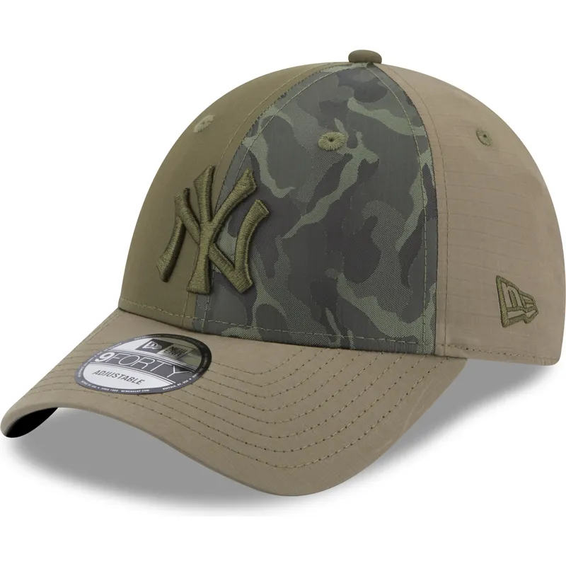 kasketter-buet-gron-justerbar-rem-9forty-multi-texture-fra-new-york-yankees-mlb-af-new-era