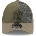 kasketter-buet-gron-justerbar-rem-9forty-multi-texture-fra-new-york-yankees-mlb-af-new-era