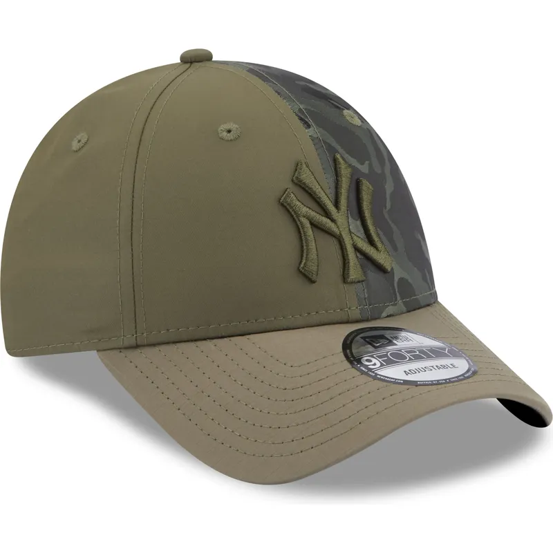 kasketter-buet-gron-justerbar-rem-9forty-multi-texture-fra-new-york-yankees-mlb-af-new-era