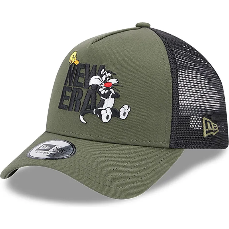 kasketter-buet-gron-snapback-a-frame-fra-piolin-y-silvestre-looney-tunes-af-new-era