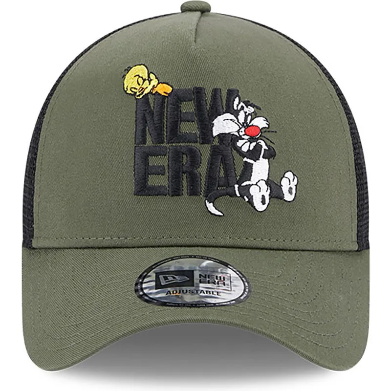 kasketter-buet-gron-snapback-a-frame-fra-piolin-y-silvestre-looney-tunes-af-new-era