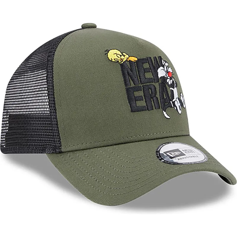 kasketter-buet-gron-snapback-a-frame-fra-piolin-y-silvestre-looney-tunes-af-new-era