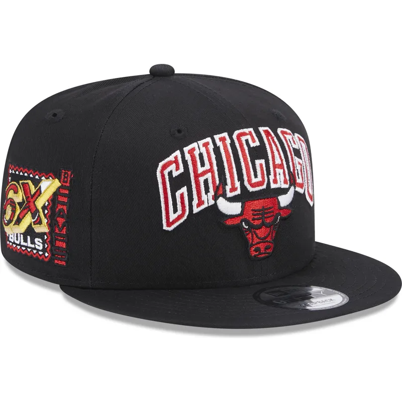 sort-flad-snapback-9fifty-patch-kasket-fra-chicago-bulls-nba-fra-new-era