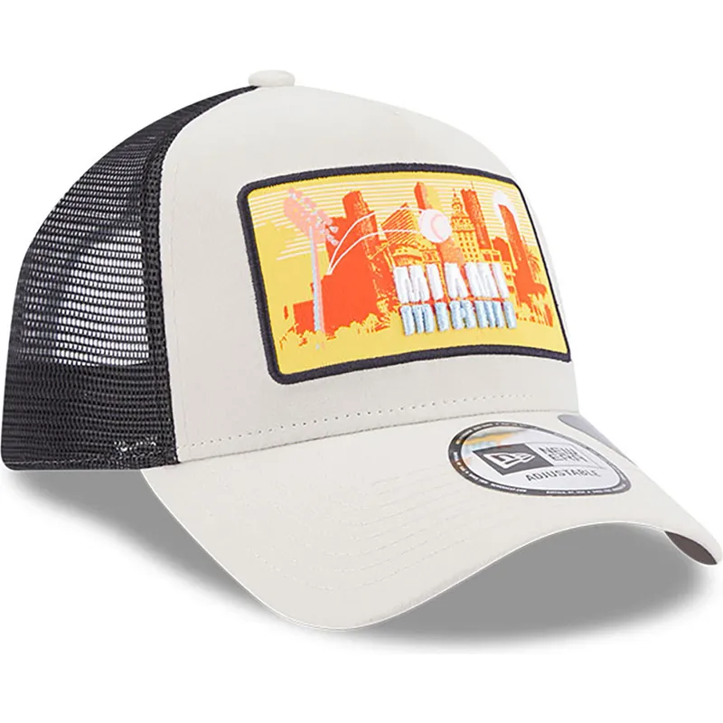 kasketter-buet-beige-snapback-a-frame-repreve-license-plate-fra-miami-af-new-era