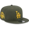 gron-flad-snapback-kasket-med-gul-los-angeles-dodgers-mlb-logo-9fifty-side-patch-fra-new-era