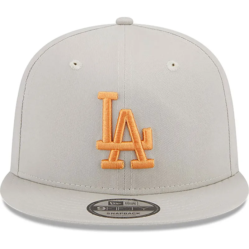 kasketter-flad-beige-snapback-9fifty-side-patch-fra-los-angeles-dodgers-mlb-af-new-era