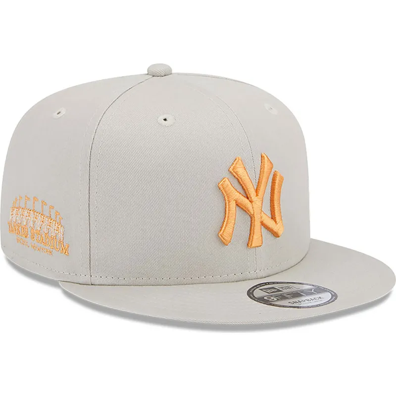 kasketter-flad-beige-snapback-9fifty-side-patch-fra-new-york-yankees-mlb-af-new-era