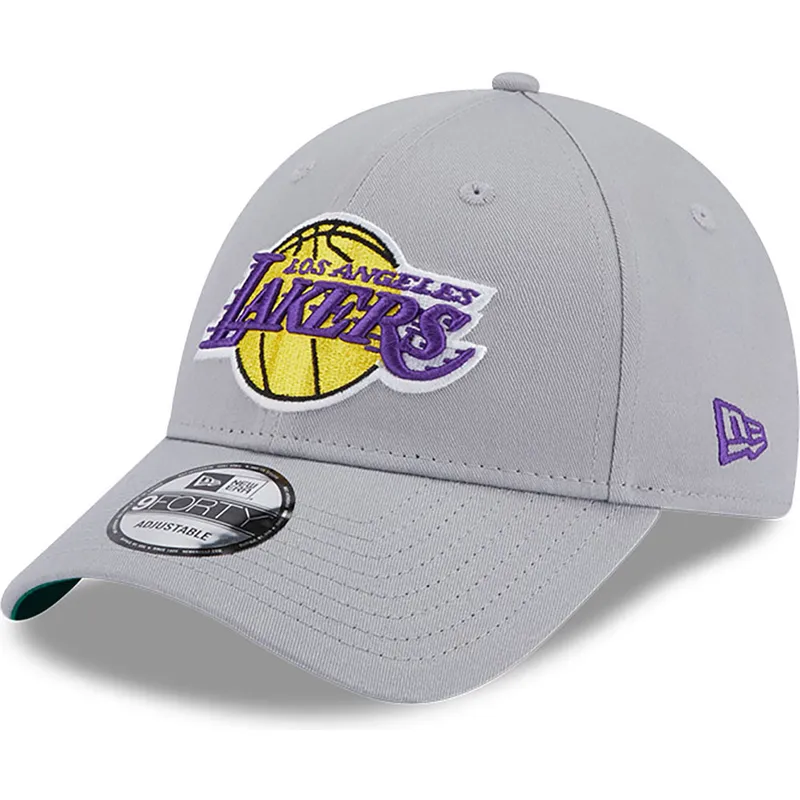 gra-justerbar-kurvet-kasket-9forty-team-side-patch-fra-los-angeles-lakers-nba-fra-new-era