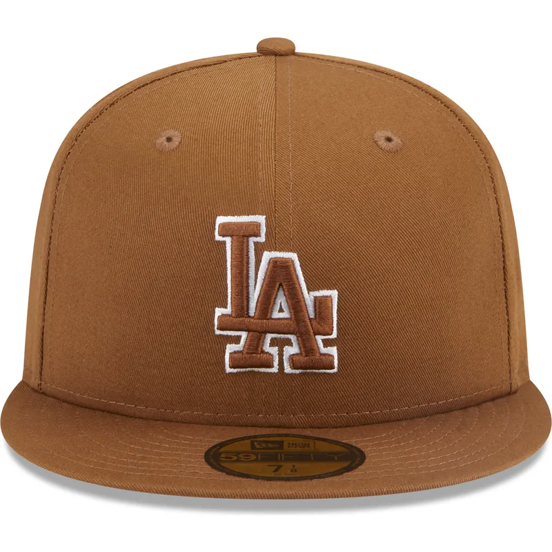 kasketter-flad-brun-tilpasset-59fifty-team-outline-fra-los-angeles-dodgers-mlb-af-new-era