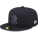 kasketter-flad-marinebla-tilpasset-59fifty-team-outline-fra-new-york-yankees-mlb-af-new-era