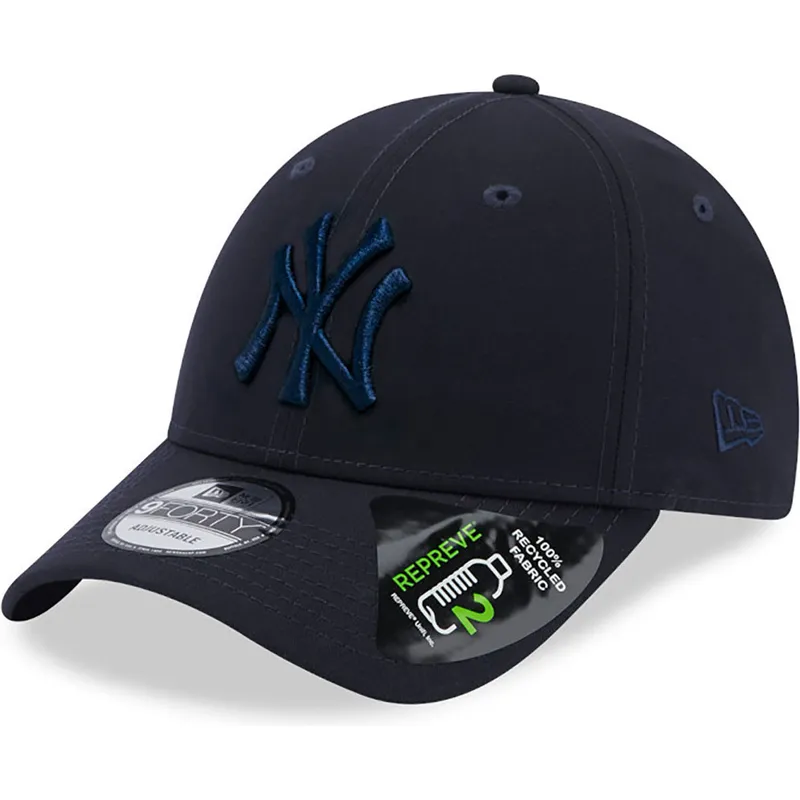 kasketter-buet-marinebla-justerbar-rem-9forty-repreve-fra-new-york-yankees-mlb-af-new-era
