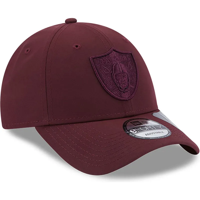 kasketter-buet-rod-justerbar-rem-granate-granate-9forty-repreve-fra-las-vegas-raiders-nfl-af-new-era