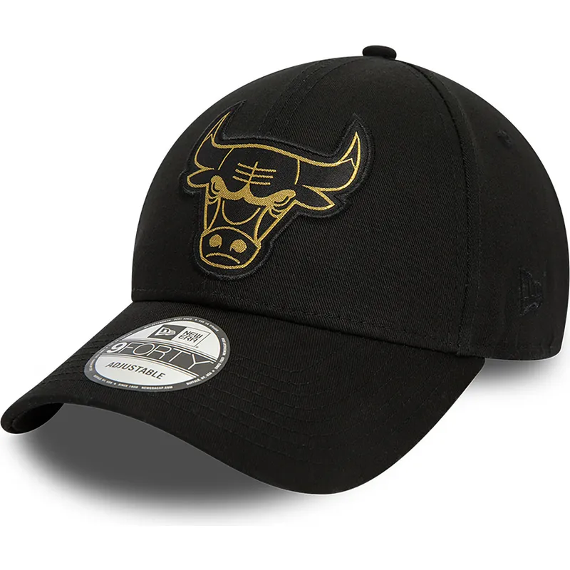 kasketter-buet-sort-justerbar-rem-9forty-metallic-badge-fra-chicago-bulls-nba-af-new-era kasketter-buet-sort-justerbar-rem-9forty-metallic-badge-fra-chicago-bulls-nba-af-new-era