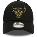 justerbar-sort-buet-kasket-9forty-metallic-badge-chicago-bulls-nba-fra-new-era