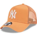 new-york-yankees-mlb-new-era-a-frame-league-essential-orange-trucker-cap