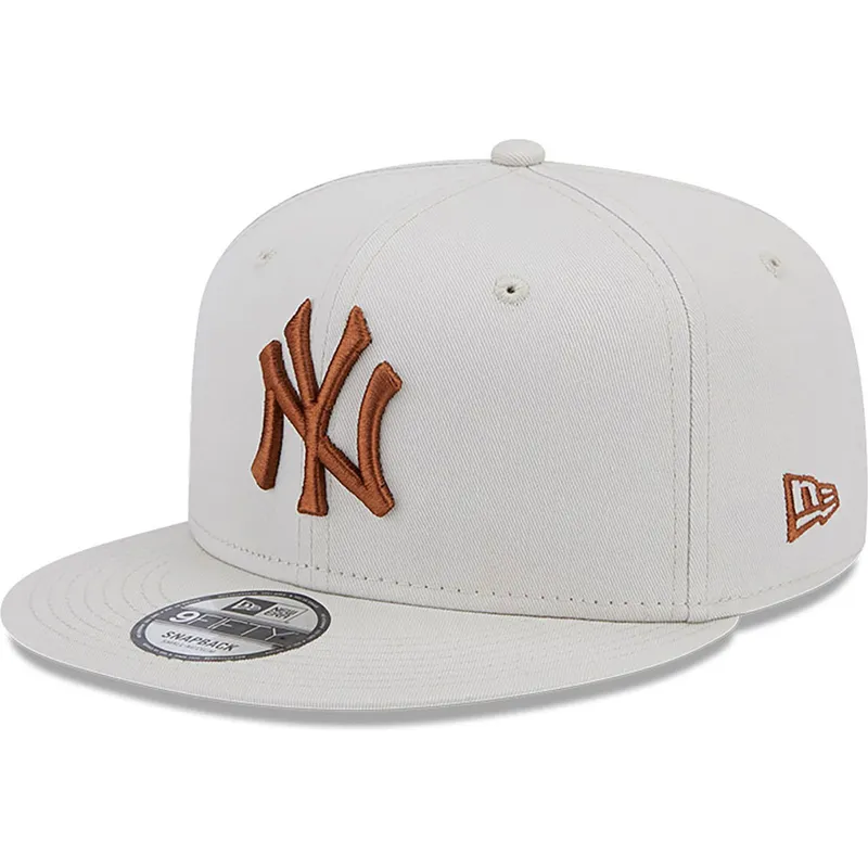 kasketter-flad-beige-snapback-marron-9fifty-league-essential-fra-new-york-yankees-mlb-af-new-era