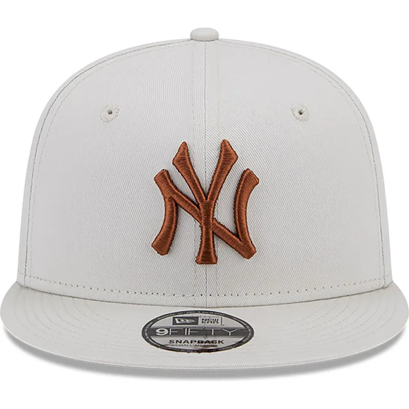 kasketter-flad-beige-snapback-marron-9fifty-league-essential-fra-new-york-yankees-mlb-af-new-era