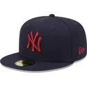 kasketter-flad-marinebla-tilpasset-59fifty-league-essential-fra-new-york-yankees-mlb-af-new-era