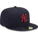 kasketter-flad-marinebla-tilpasset-59fifty-league-essential-fra-new-york-yankees-mlb-af-new-era