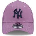new-era-9forty-league-essential-justerbar-violet-buet-kasket-med-marineblat-logo-new-york-yankees-mlb