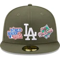 kasketter-flad-gron-tilpasset-59fifty-world-series-fra-los-angeles-dodgers-mlb-af-new-era