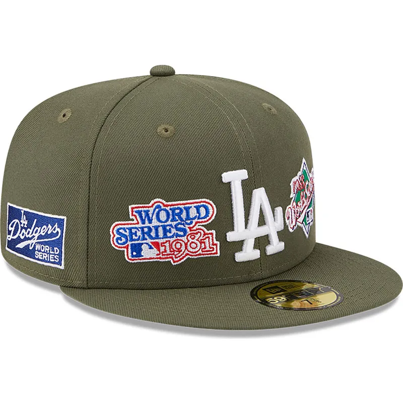 kasketter-flad-gron-tilpasset-59fifty-world-series-fra-los-angeles-dodgers-mlb-af-new-era