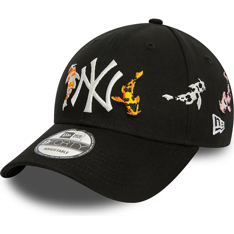 kasketter-buet-sort-justerbar-rem-9forty-koi-fish-fra-new-york-yankees-mlb-af-new-era