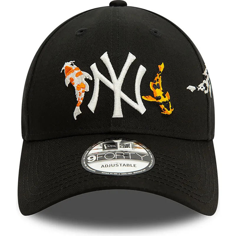kasketter-buet-sort-justerbar-rem-9forty-koi-fish-fra-new-york-yankees-mlb-af-new-era