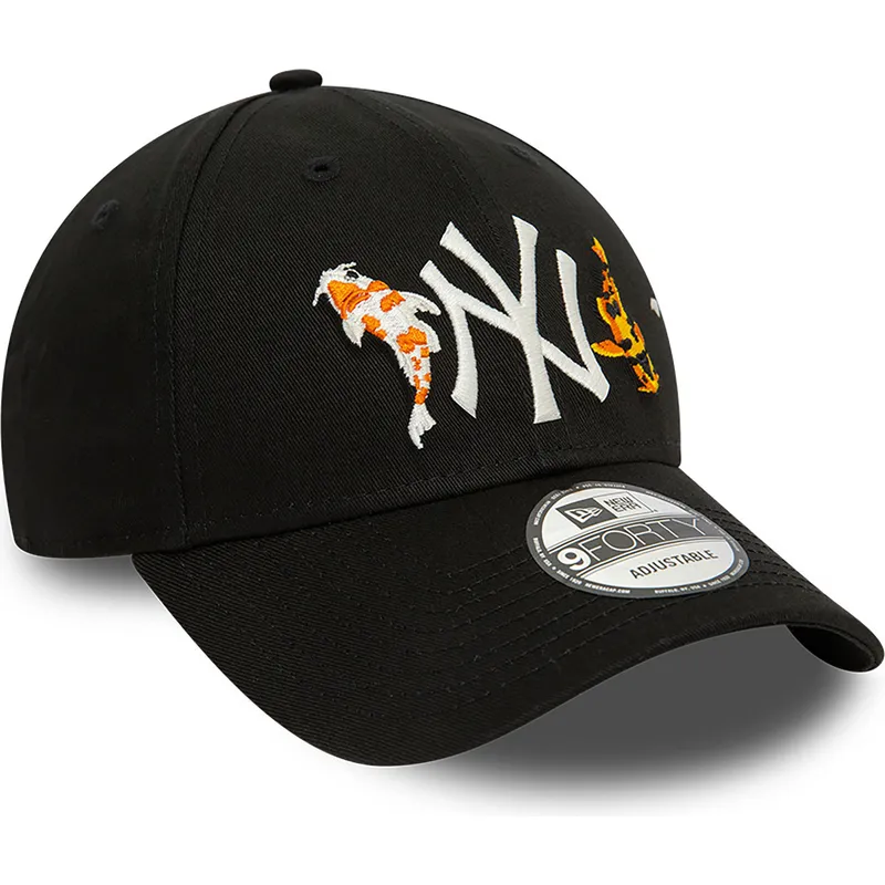 kasketter-buet-sort-justerbar-rem-9forty-koi-fish-fra-new-york-yankees-mlb-af-new-era