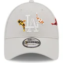 kasketter-buet-beige-justerbar-rem-9forty-koi-fish-fra-los-angeles-dodgers-mlb-af-new-era