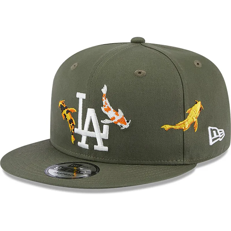 kasketter-flad-gron-snapback-9fifty-koi-fish-fra-los-angeles-dodgers-mlb-af-new-era