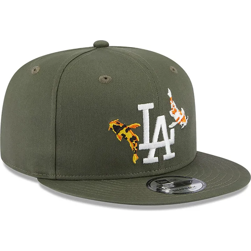 kasketter-flad-gron-snapback-9fifty-koi-fish-fra-los-angeles-dodgers-mlb-af-new-era