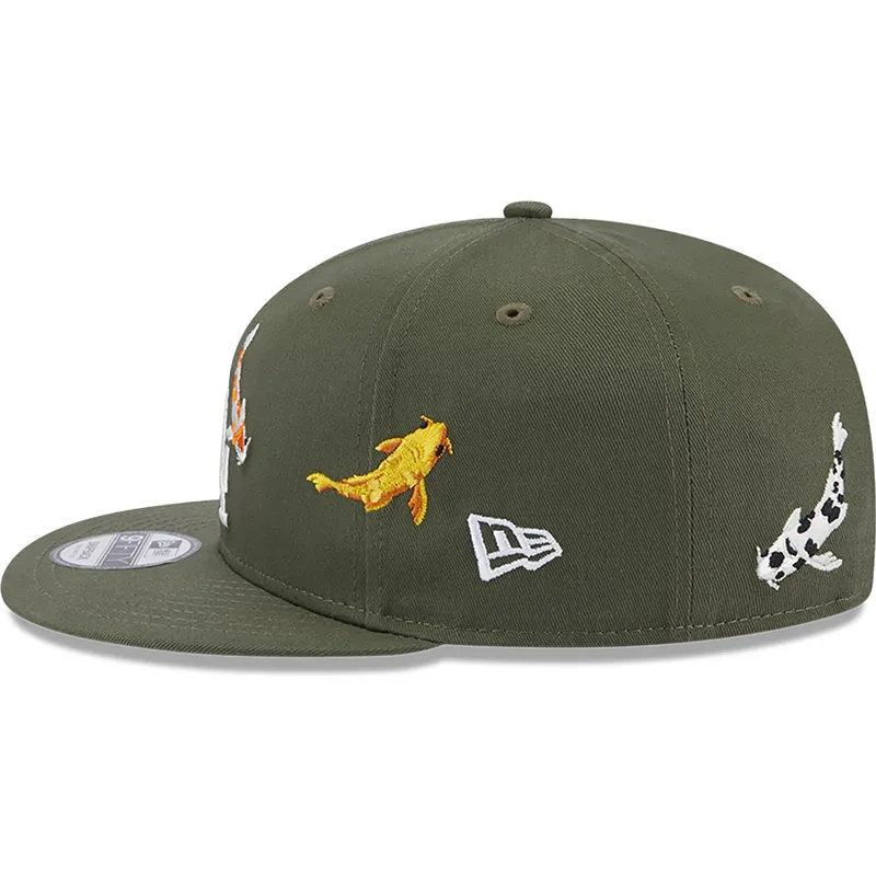 kasketter-flad-gron-snapback-9fifty-koi-fish-fra-los-angeles-dodgers-mlb-af-new-era