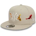 kasketter-flad-beige-snapback-9fifty-koi-fish-fra-new-york-yankees-mlb-af-new-era