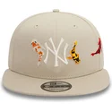 kasketter-flad-beige-snapback-9fifty-koi-fish-fra-new-york-yankees-mlb-af-new-era