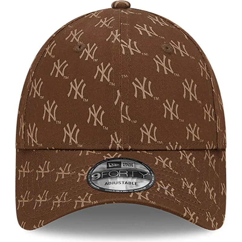 kasketter-buet-brun-justerbar-rem-9forty-monogram-fra-new-york-yankees-mlb-af-new-era kasketter-buet-brun-justerbar-rem-9forty-monogram-fra-new-york-yankees-mlb-af-new-era