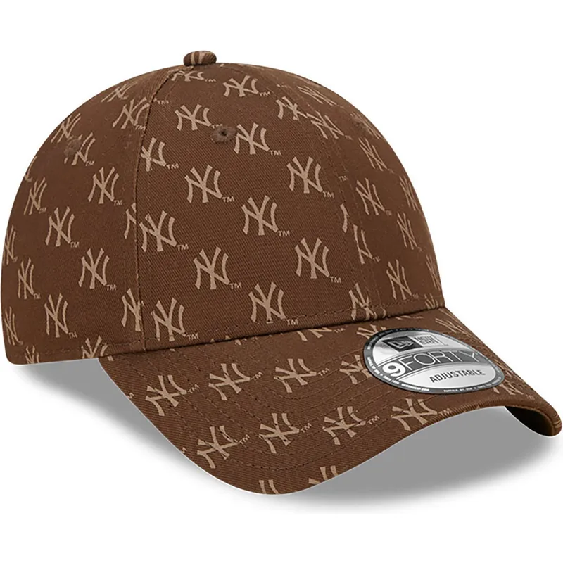 kasketter-buet-brun-justerbar-rem-9forty-monogram-fra-new-york-yankees-mlb-af-new-era kasketter-buet-brun-justerbar-rem-9forty-monogram-fra-new-york-yankees-mlb-af-new-era
