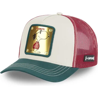 Gorra trucker hvid, rød og grøn Snoopy Joe Cool JOE2 Peanuts fra Capslab