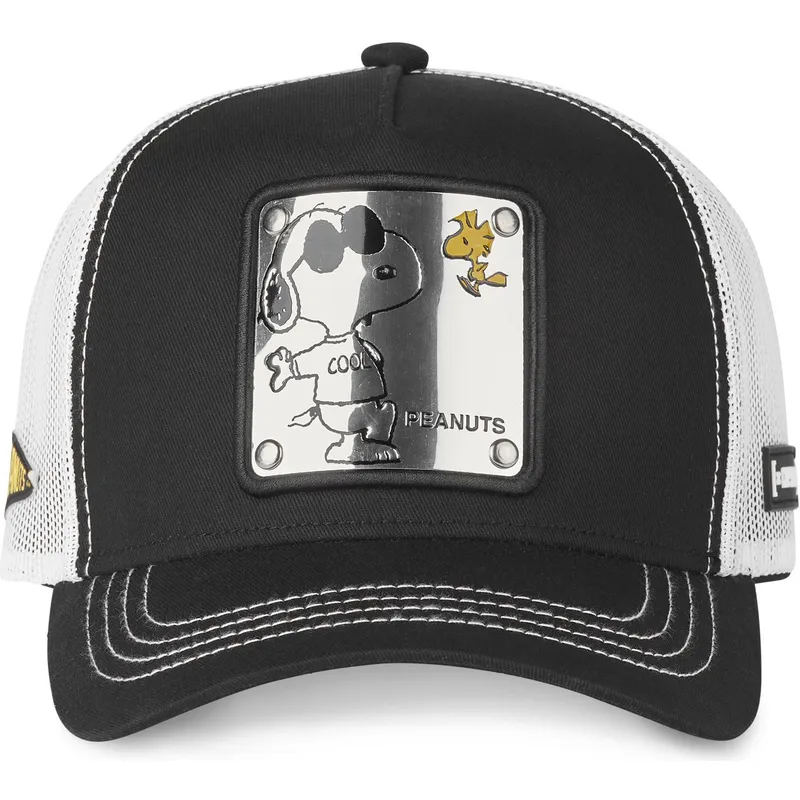 trucker-kasket-sort-og-hvid-snoopy-joe-cool-naw5-peanuts-fra-capslab